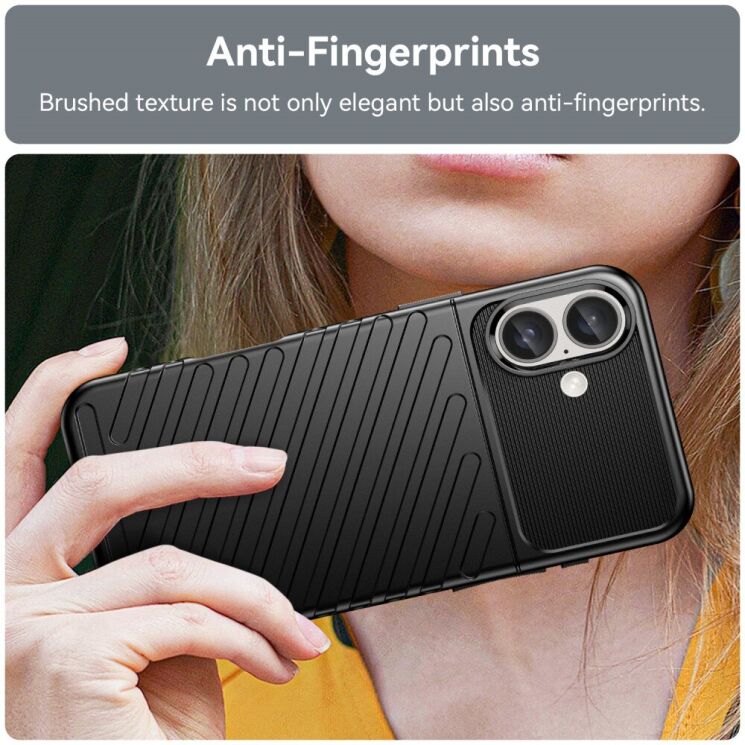 Защитный чехол Deexe Thunder Series для Apple iPhone 16 Plus - Black: фото 5 из 8