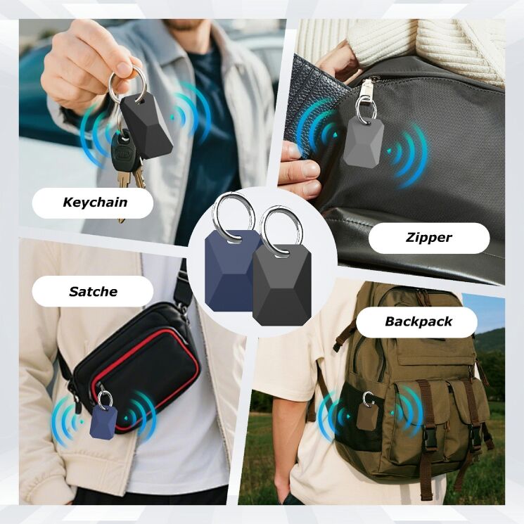 Защитный чехол Deexe Urban Style для Apple AirTags / AirTags 2 - Dark Blue: фото 7 из 8