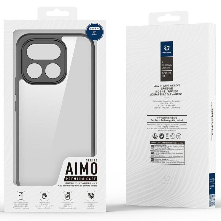 Защитный чехол DUX DUCIS Aimo Series для Realme 16 Pro - Black: фото 10 из 10