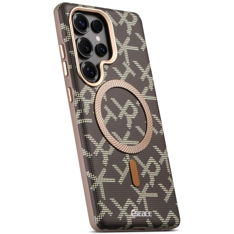 Захисний чохол ESEBLE Letter Pattern Magnetic для Samsung Galaxy S25 Ultra (S938) - Desert Gold: фото 3 з 8