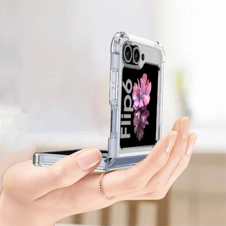 Защитный чехол GKK AirBag Magnetic для Samsung Galaxy Flip 6 - Transparent Orange: фото 3 из 8