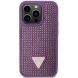 Захисний чохол Guess Rhinestones Triangle Metal Logo для Apple iPhone 15 Pro (GUHCP15LHDGTPU) - Purple (350850P). Фото 1 з 5