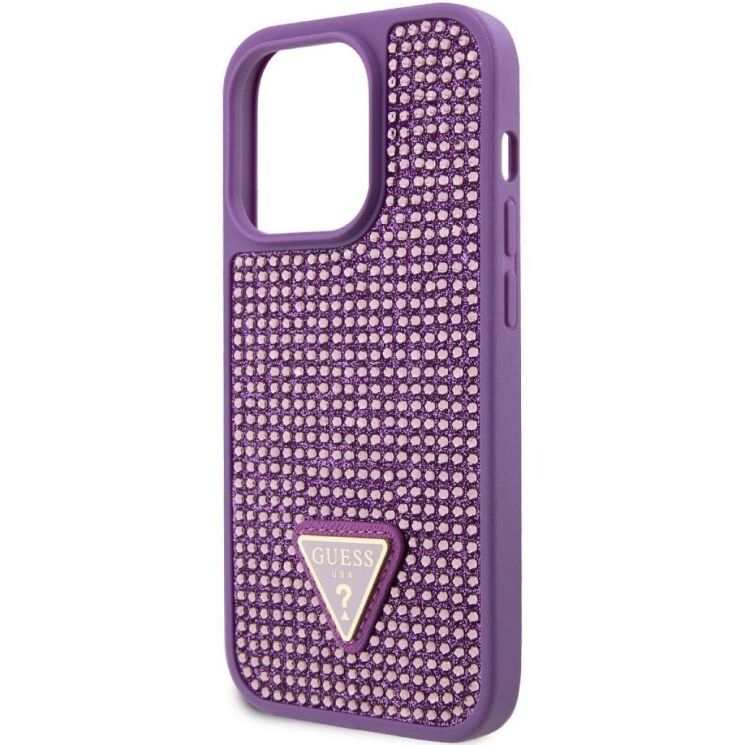 Захисний чохол Guess Rhinestones Triangle Metal Logo для Apple iPhone 15 Pro (GUHCP15LHDGTPU) - Purple: фото 4 з 5