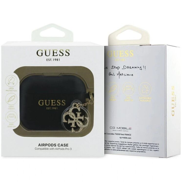 Захисний чохол Guess Silicone 4G Charm для AirPods Pro 3 (GUAP3LECG4K) - Black: фото 4 з 4