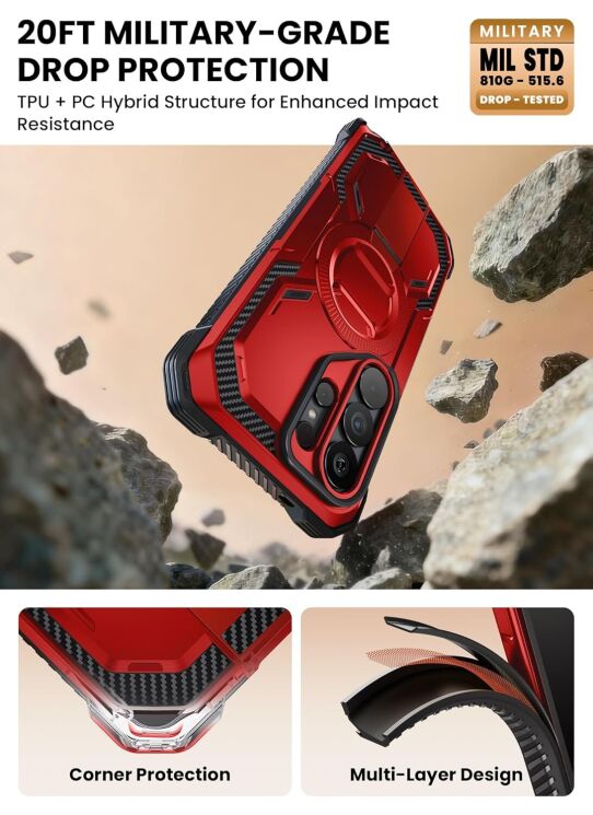 Защитный чехол i-Blason Armorbox MagSafe by Supcase для Samsung Galaxy S26 Ultra (S948) 843439161016 - Coral: фото 7 из 10