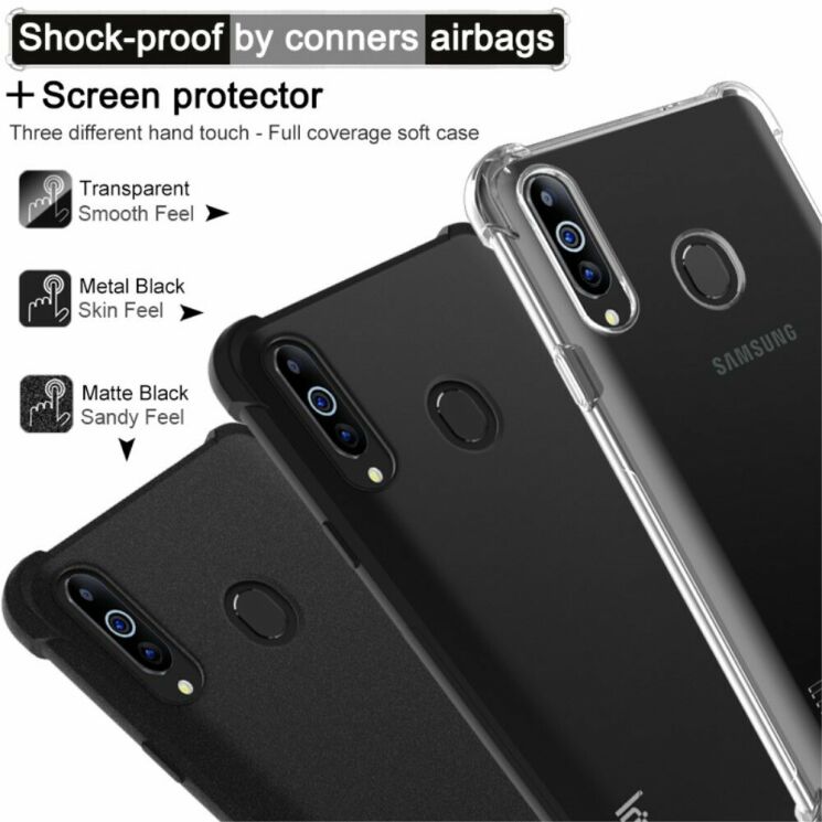 Захисний чохол IMAK Airbag MAX Case для Samsung Galaxy A20s (A207) - Matte Black: фото 8 з 9