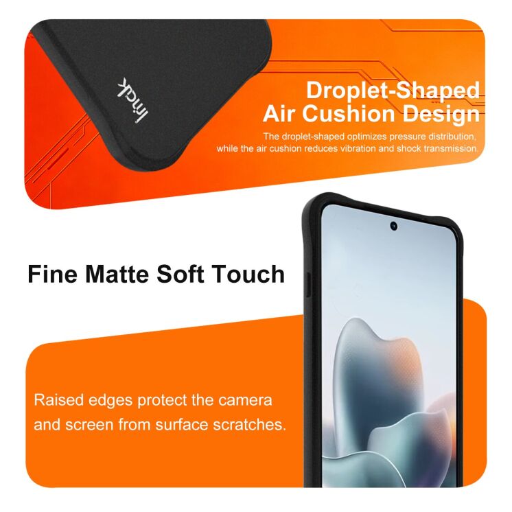Защитный чехол IMAK Airbag Sand Case для Motorola Edge 70 Max - Matte Black: фото 7 из 8