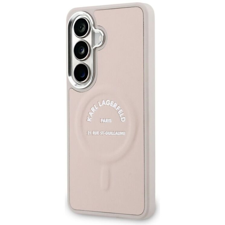 Захисний чохол Karl Lagerfeld Embossed Ring RSG Logo MagSafe для Samsung Galaxy S26 (S942) KLHMS26SPSKRSGEP - Pink: фото 3 з 8