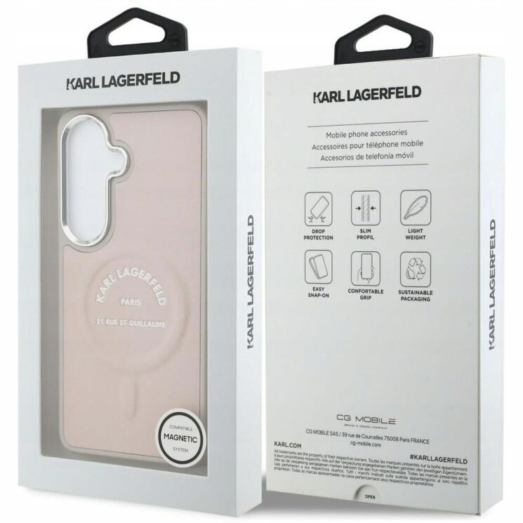 Захисний чохол Karl Lagerfeld Embossed Ring RSG Logo MagSafe для Samsung Galaxy S26 (S942) KLHMS26SPSKRSGEP - Pink: фото 8 з 8