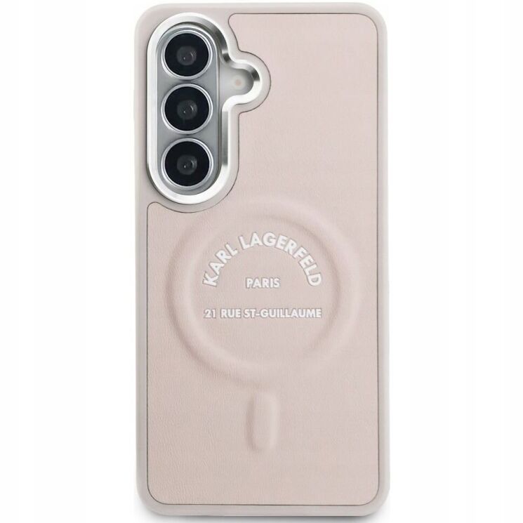 Захисний чохол Karl Lagerfeld Embossed Ring RSG Logo MagSafe для Samsung Galaxy S26 (S942) KLHMS26SPSKRSGEP - Pink: фото 2 з 8