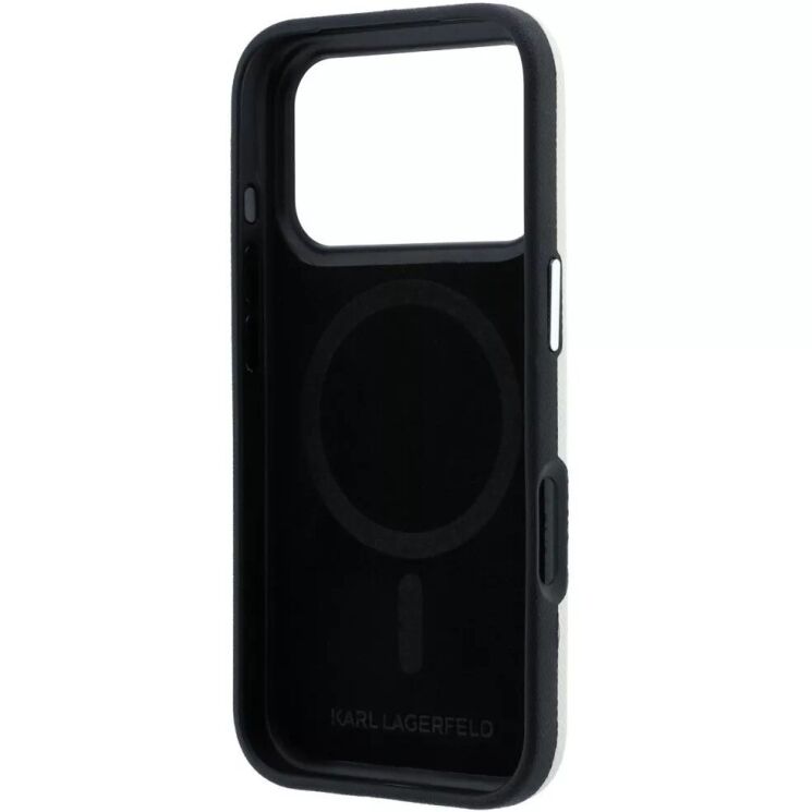 Захисний чохол Karl Lagerfeld Grained Elongated Logo MagSafe для iPhone 18 Pro Max / 17 Pro Max (KLHMP18XPSWGKLE) - Beige: фото 6 з 7