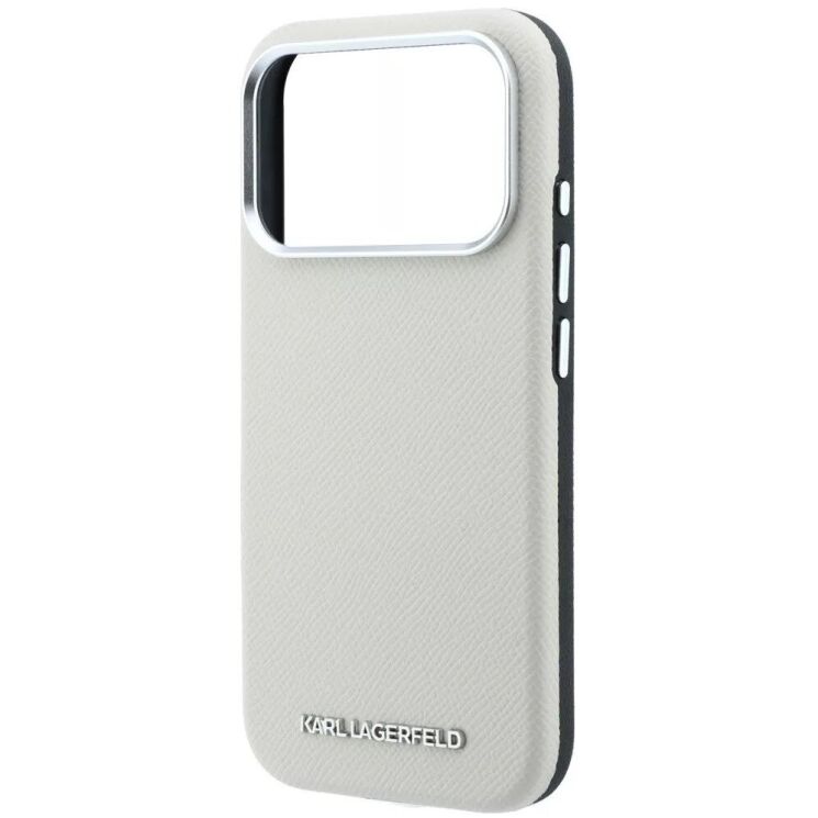 Захисний чохол Karl Lagerfeld Grained Elongated Logo MagSafe для iPhone 18 Pro Max / 17 Pro Max (KLHMP18XPSWGKLE) - Beige: фото 5 з 7