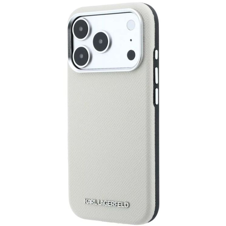 Захисний чохол Karl Lagerfeld Grained Elongated Logo MagSafe для iPhone 18 Pro Max / 17 Pro Max (KLHMP18XPSWGKLE) - Beige: фото 4 з 7