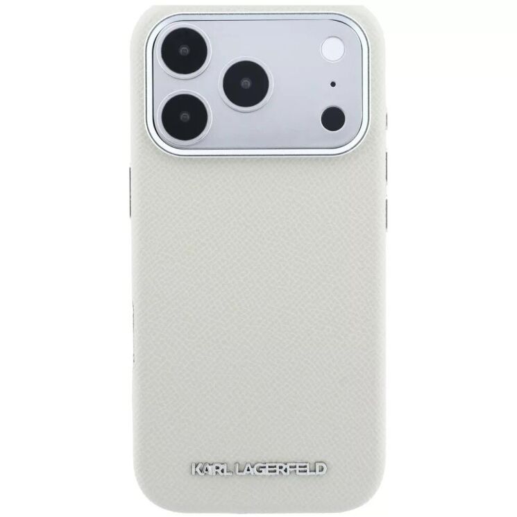 Захисний чохол Karl Lagerfeld Grained Elongated Logo MagSafe для iPhone 18 Pro Max / 17 Pro Max (KLHMP18XPSWGKLE) - Beige: фото 2 з 7