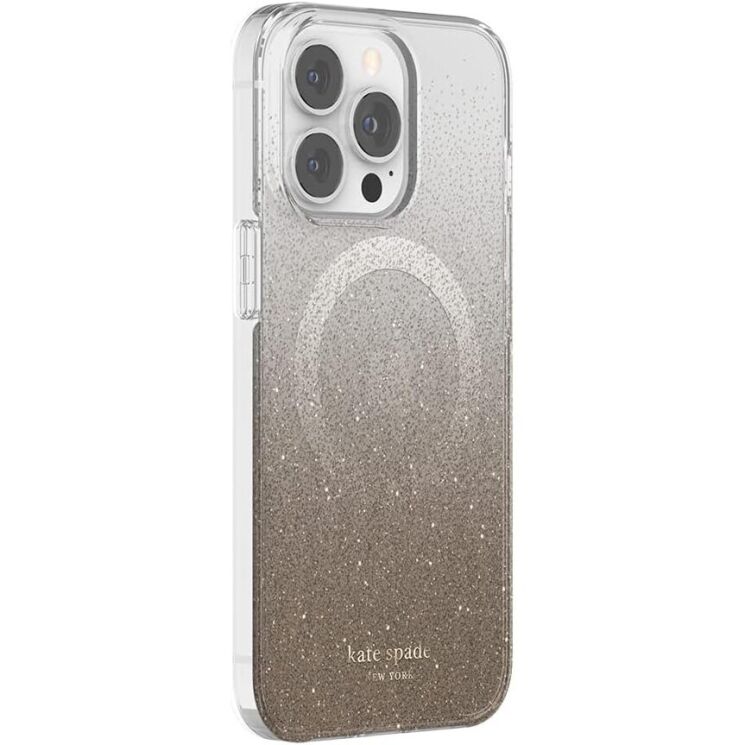 Защитный чехол Kate Spade NY Protective Hardshell Magsafe для Apple iPhone 13 Pro (KSIPH-214-CHGO) - Champagne Ombre Glitter: фото 2 из 6