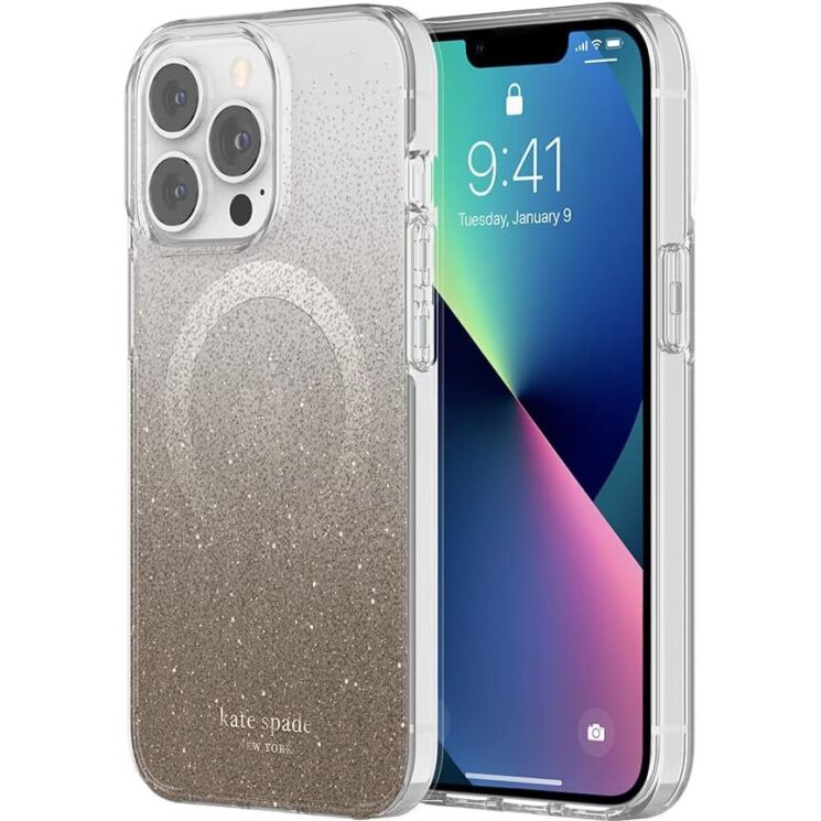 Защитный чехол Kate Spade NY Protective Hardshell Magsafe для Apple iPhone 13 Pro (KSIPH-214-CHGO) - Champagne Ombre Glitter: фото 1 из 6
