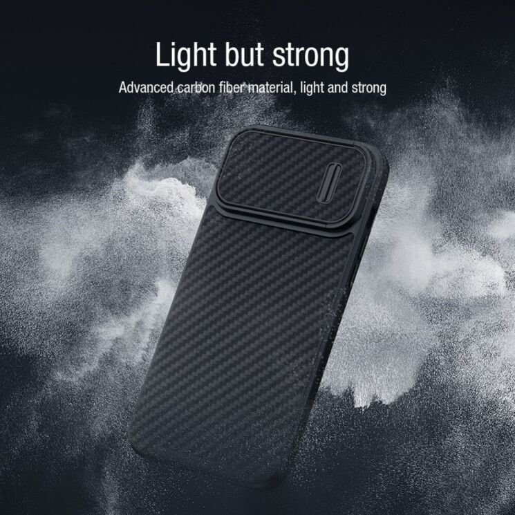 Захисний чохол NILLKIN Synthetic Fiber S Magnetic для Apple iPhone 14 Pro Max - Black: фото 8 з 16