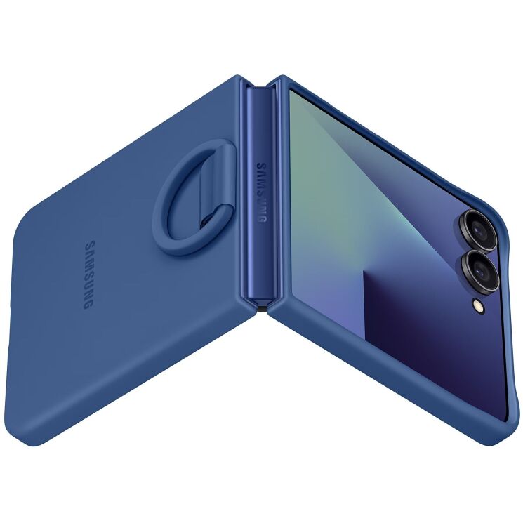 Защитный чехол Ring Case (Silicone) для Samsung Galaxy Flip 7 (EF-PF766TNEGUA) - Blue: фото 4 из 7