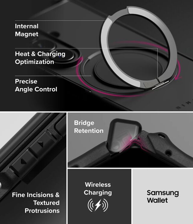 Защитный чехол Ringke Alles Magnetic для Samsung Galaxy Fold 8 Ultra (8800380460492) - Black: фото 18 из 24