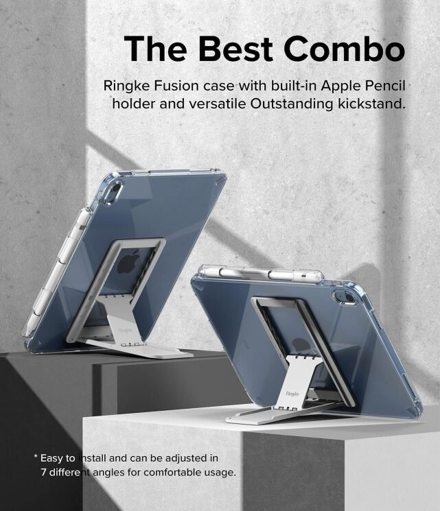 Захисний чохол Ringke Fusion Combo with Stand Clear для iPad Air 11 M4/M3/M2 (2026/2025/2024) / Air 4 / 5 10.9 (2020/2022) 8809818840769 - Smoke Black: фото 3 з 9