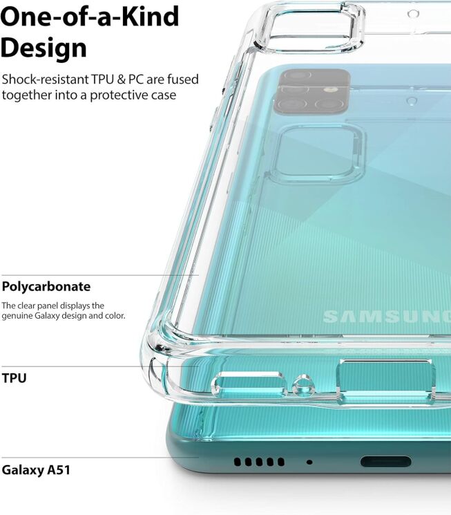 Защитный чехол Ringke Fusion для Samsung Galaxy A51 (А515) 8809688899706 - Clear: фото 8 из 8