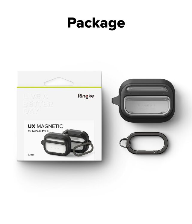 Защитный чехол Ringke UX Magnetic (FH) для AirPods Pro 3 (8800293859444) - Clear: фото 11 из 13
