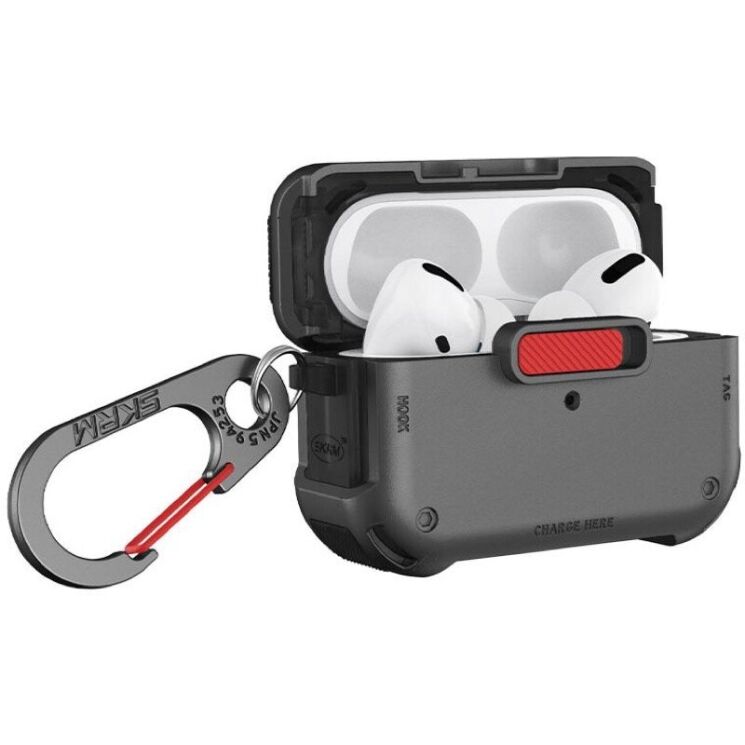 Защитный чехол SKINARMA MECHA для Apple AirPods Pro 2 - Gunmetal: фото 2 из 3