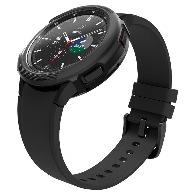 Захисний чохол Spigen (SGP) Liquid Air Case для Samsung Galaxy Watch 4 Classic (42mm) - Matte Black: фото 8 з 18