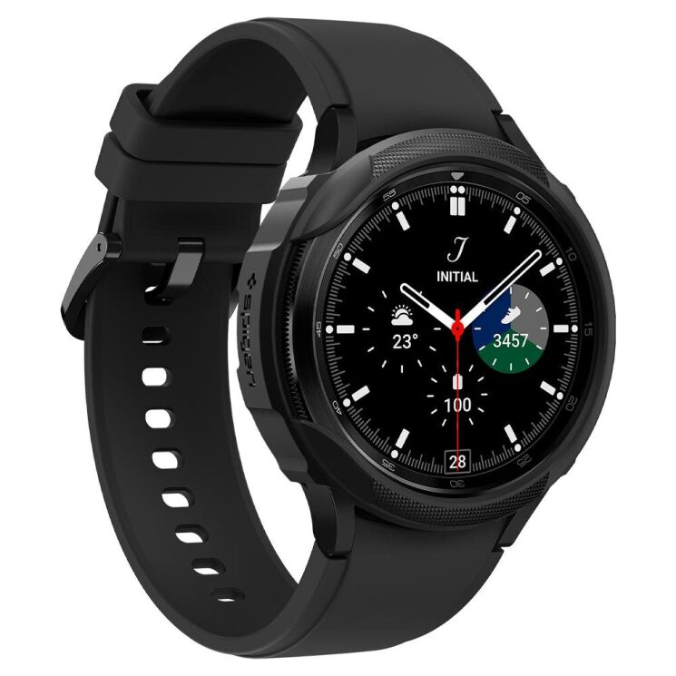 Захисний чохол Spigen (SGP) Liquid Air Case для Samsung Galaxy Watch 4 Classic (42mm) - Matte Black: фото 5 з 18