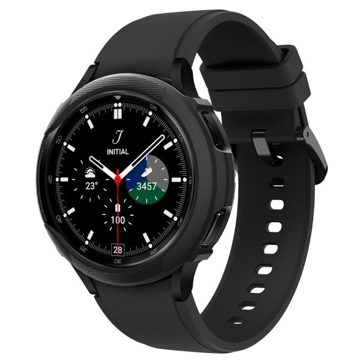 Захисний чохол Spigen (SGP) Liquid Air Case для Samsung Galaxy Watch 4 Classic (42mm) - Matte Black: фото 3 з 18
