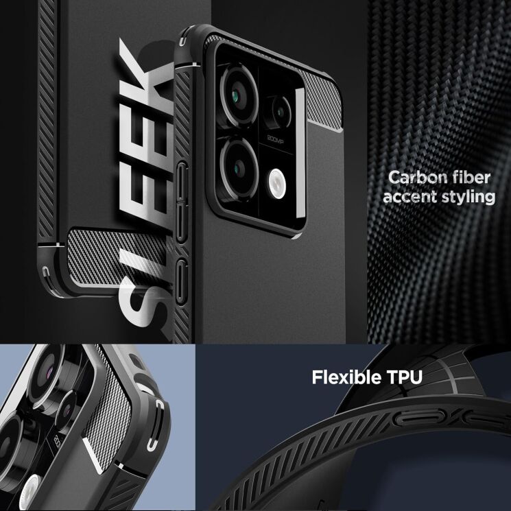 Защитный чехол Spigen (SGP) Rugged Armor для Xiaomi Redmi Note 13 Pro 5G / Poco X6 (ACS07254) - Matte Black: фото 17 из 18