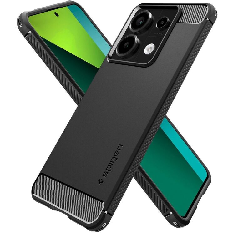 Защитный чехол Spigen (SGP) Rugged Armor для Xiaomi Redmi Note 13 Pro 5G / Poco X6 (ACS07254) - Matte Black: фото 3 из 18