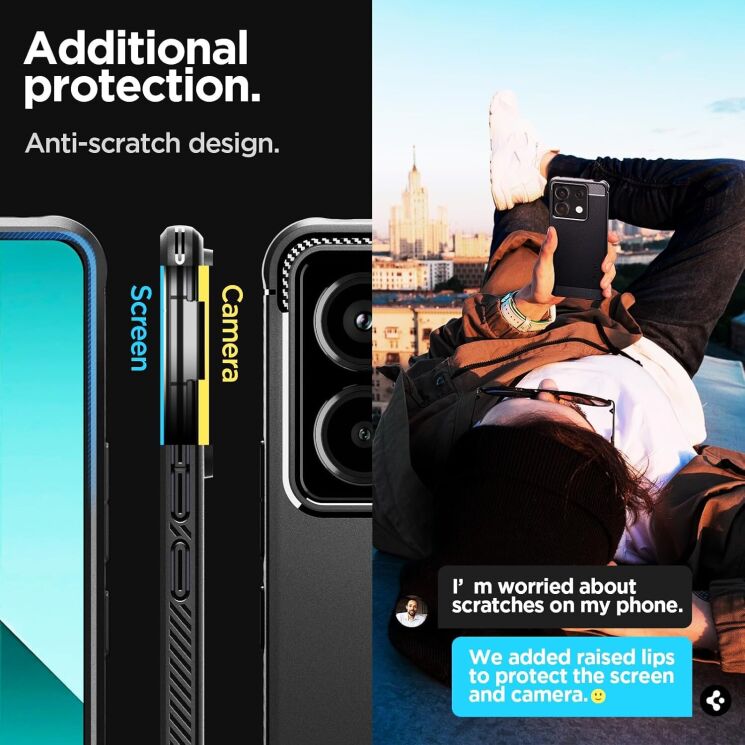 Защитный чехол Spigen (SGP) Rugged Armor для Xiaomi Redmi Note 13 Pro 5G / Poco X6 (ACS07254) - Matte Black: фото 14 из 18