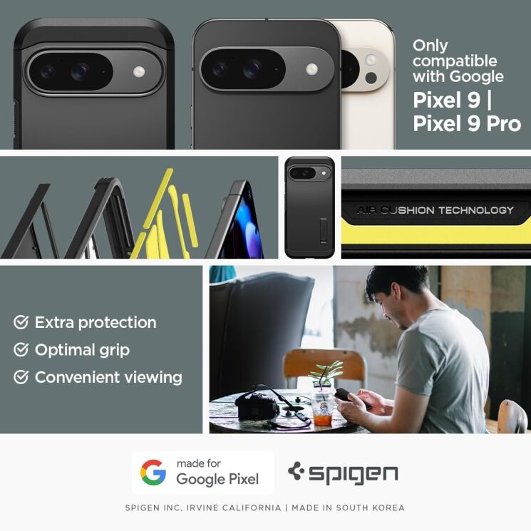 Защитный чехол Spigen (SGP) Tough Armor для Google Pixel 9 / 9 Pro - Metal Slate: фото 11 из 16