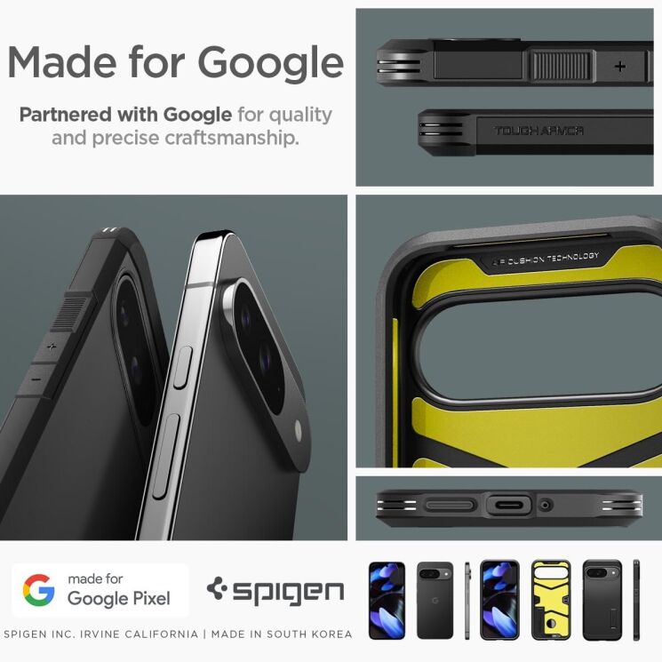 Защитный чехол Spigen (SGP) Tough Armor для Google Pixel 9 / 9 Pro - Metal Slate: фото 16 из 16