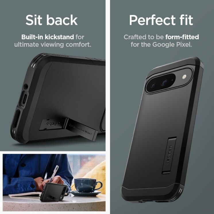 Защитный чехол Spigen (SGP) Tough Armor для Google Pixel 9 / 9 Pro - Metal Slate: фото 12 из 16