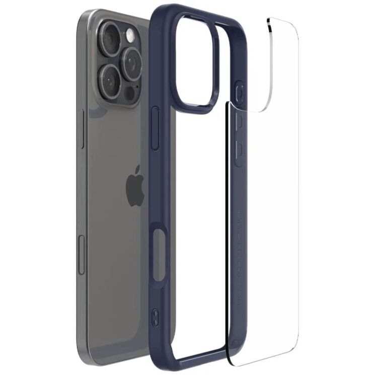Защитный чехол Spigen (SGP) Ultra Hybrid для Apple iPhone 16 Pro (ACS08126) - Navy Blue: фото 3 из 12