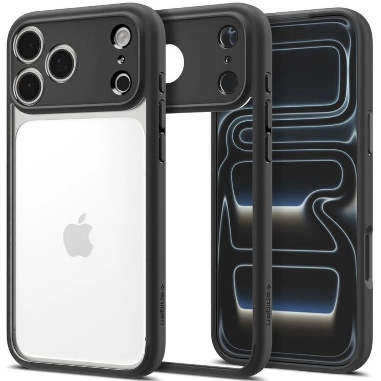 Защитный чехол Spigen Ultra Hybrid для iPhone 18 Pro / 17 Pro (ACS12154) - Matte Black: фото 1 из 12