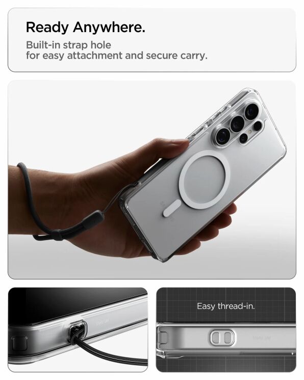 Захисний чохол Spigen Ultra Hybrid (MagFit) для Samsung Galaxy S26 Ultra (S948) ACS10679 - Clear / White: фото 13 з 14