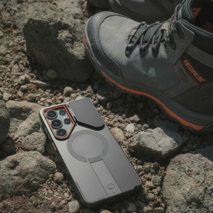 Защитный чехол Tech-Protect Kevlar Aura MagSafe для Samsung Galaxy S26 Ultra (S948) - Black / Orange: фото 7 из 8