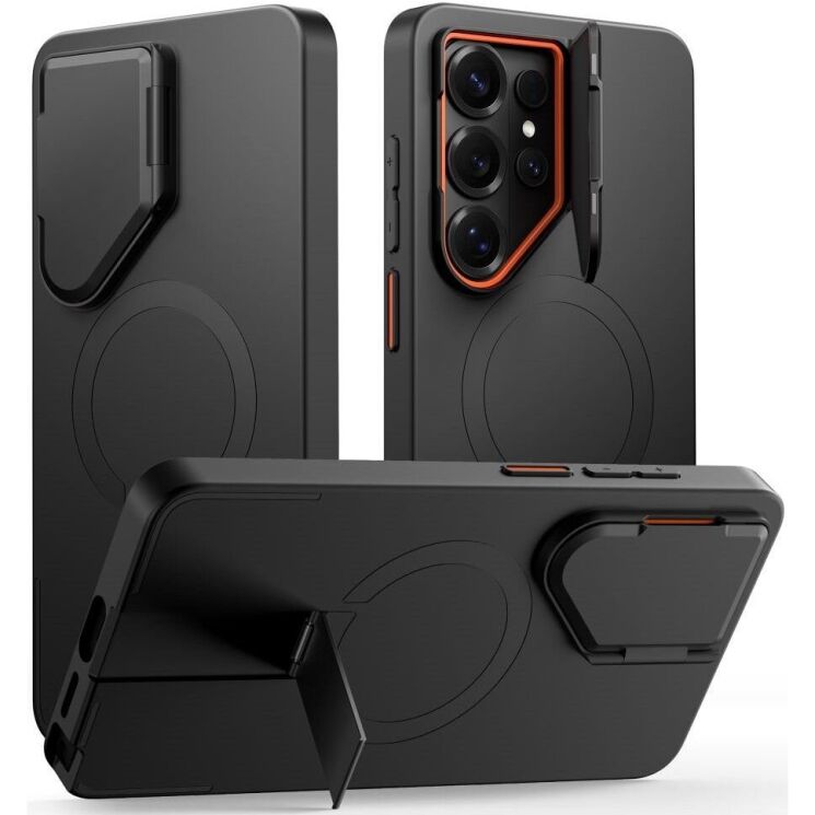 Защитный чехол Tech-Protect Kevlar Aura MagSafe для Samsung Galaxy S26 Ultra (S948) - Black / Orange: фото 1 из 8