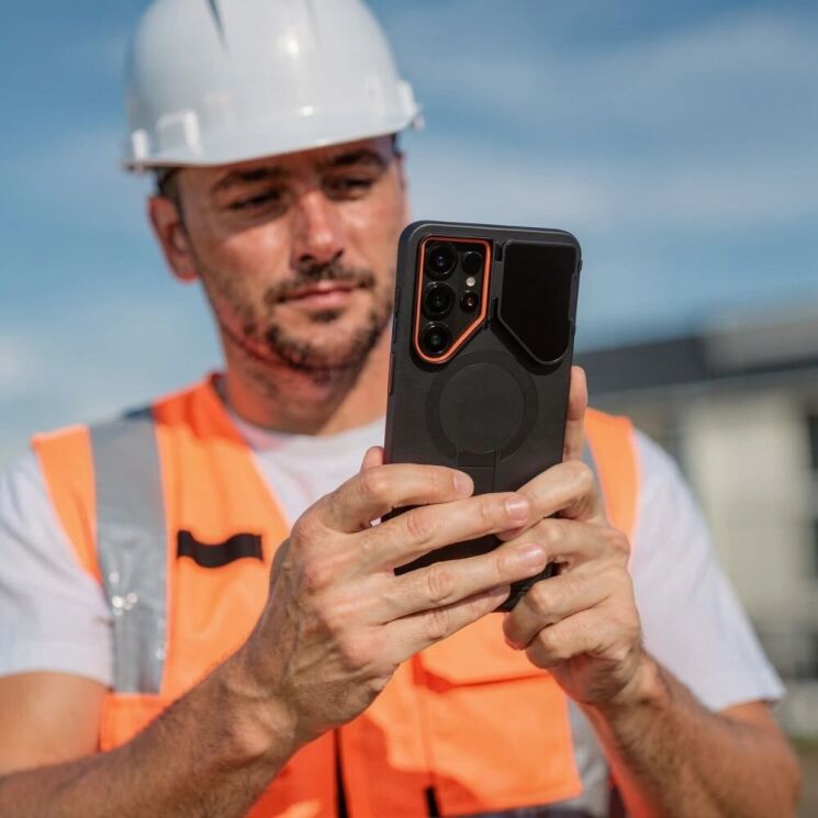 Защитный чехол Tech-Protect Kevlar Aura MagSafe для Samsung Galaxy S26 Ultra (S948) - Black / Orange: фото 8 из 8