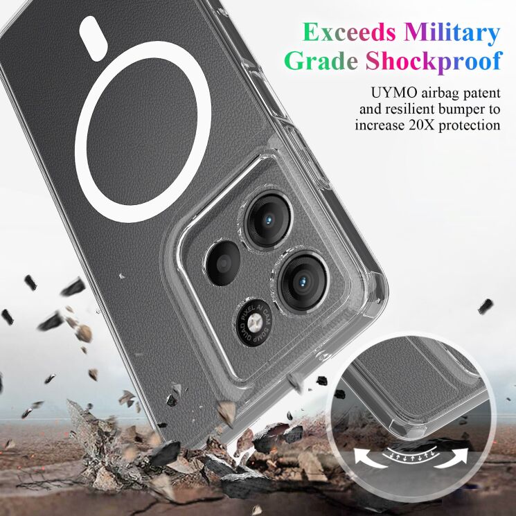 Захисний чохол UniCase AirBag MagSafe для Motorola Moto G17 Power / G15 Power / G15 - Clear: фото 6 з 7