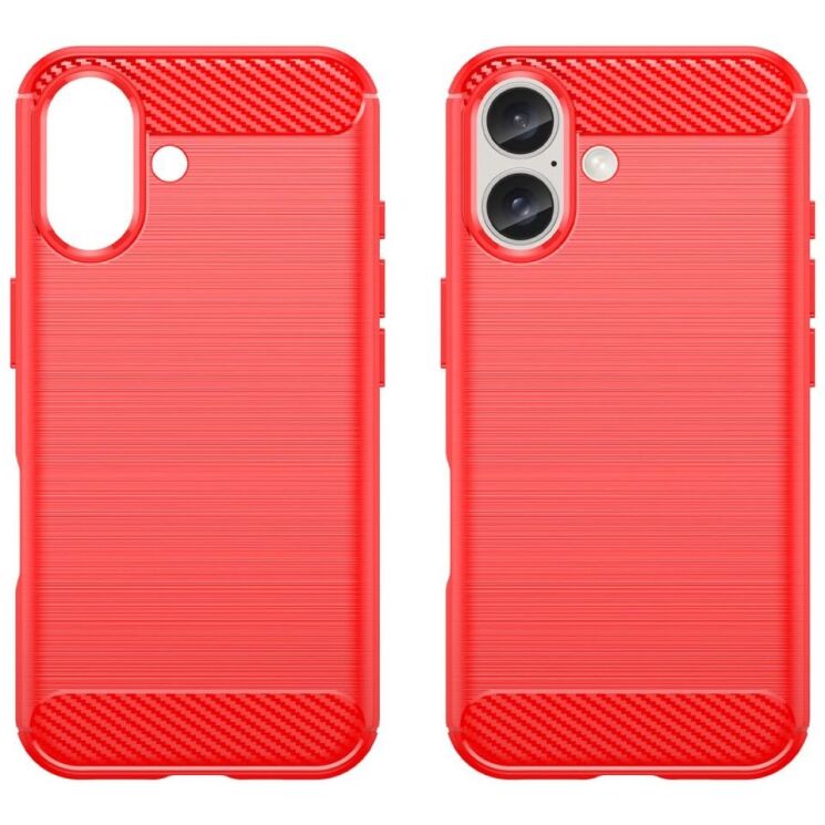 Защитный чехол UniCase Carbon для Apple iPhone 16 - Red: фото 2 из 8