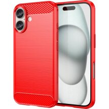 Защитный чехол UniCase Carbon для Apple iPhone 16 - Red: фото 1 из 8