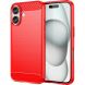 Защитный чехол UniCase Carbon для Apple iPhone 16 - Red (360700R). Фото 1 из 8