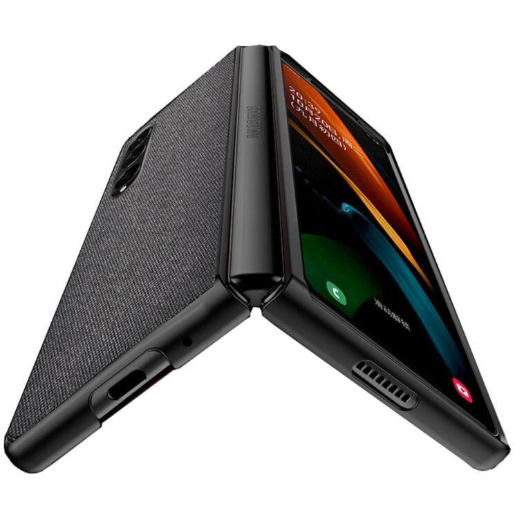 Защитный чехол UniCase Cloth Texture для Samsung Galaxy Fold 3 - Black: фото 2 из 8