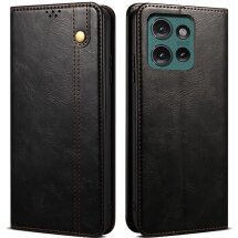 Защитный чехол UniCase Leather Wallet для Motorola Edge 50 - Black: фото 1 из 6