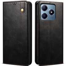 Защитный чехол UniCase Leather Wallet для Realme C63 / C61 / Note 60x - Black: фото 1 из 6