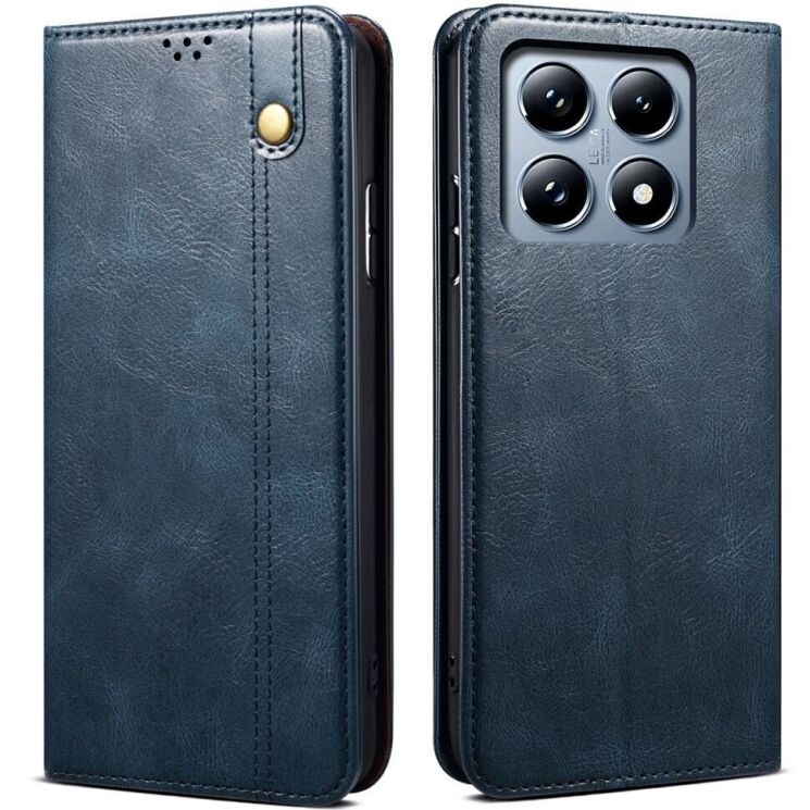 Защитный чехол UniCase Leather Wallet для Xiaomi 14T Pro - Blue: фото 1 из 6